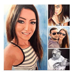 Bester Porträtservice online: Individuelle handgemalte Kunstwerke bei Portraitmalerei Vogelmann bestellen.